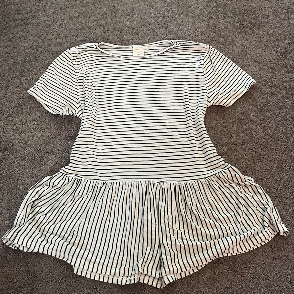 Striped Black and White Romper